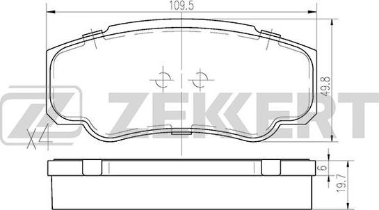 Zekkert BS-2843 - Тормозные колодки, дисковые, комплект www.autospares.lv