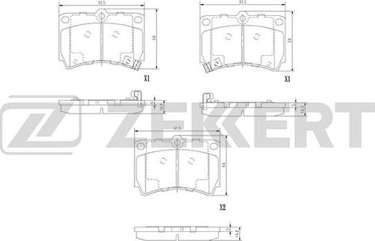 Zekkert BS-2857 - Bremžu uzliku kompl., Disku bremzes autospares.lv