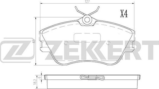 Zekkert BS-2867 - Bremžu uzliku kompl., Disku bremzes autospares.lv