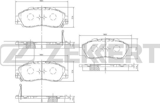 Zekkert BS-2803 - Bremžu uzliku kompl., Disku bremzes www.autospares.lv