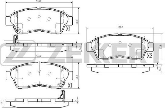 Zekkert BS-2802 - Brake Pad Set, disc brake www.autospares.lv