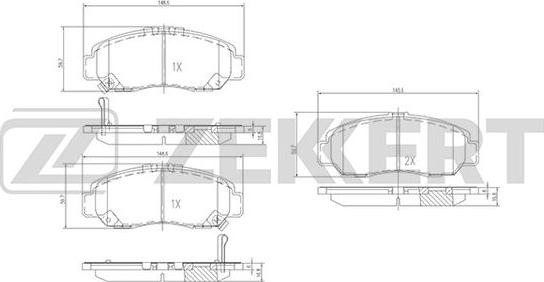 Zekkert BS-2807 - Тормозные колодки, дисковые, комплект www.autospares.lv