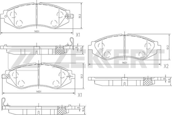 Zekkert BS-2811 - Bremžu uzliku kompl., Disku bremzes autospares.lv