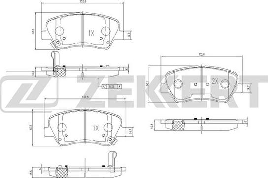 Zekkert BS-2817 - Bremžu uzliku kompl., Disku bremzes www.autospares.lv