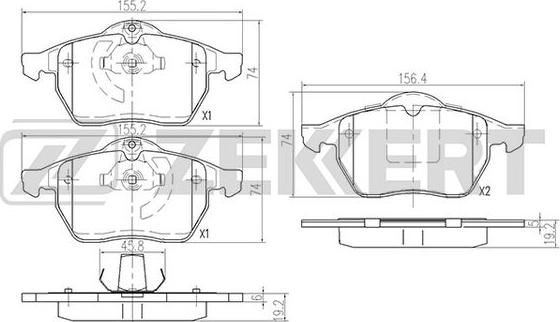 Zekkert BS-2886 - Bremžu uzliku kompl., Disku bremzes autospares.lv