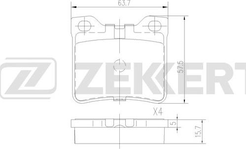 Zekkert BS-2887 - Bremžu uzliku kompl., Disku bremzes www.autospares.lv