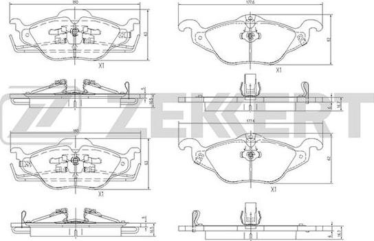 Zekkert BS-2835 - Тормозные колодки, дисковые, комплект www.autospares.lv