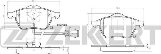 Zekkert BS-2831 - Тормозные колодки, дисковые, комплект www.autospares.lv