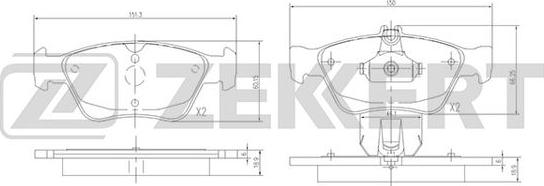 Zekkert BS-2833 - Bremžu uzliku kompl., Disku bremzes www.autospares.lv