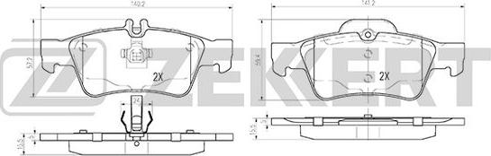 Zekkert BS-2832 - Тормозные колодки, дисковые, комплект www.autospares.lv