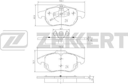 Zekkert BS-2829 - Bremžu uzliku kompl., Disku bremzes autospares.lv