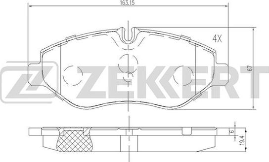 Zekkert BS-2823 - Bremžu uzliku kompl., Disku bremzes www.autospares.lv