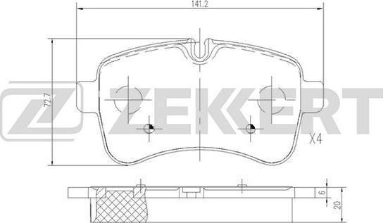 Zekkert BS-2822 - Bremžu uzliku kompl., Disku bremzes www.autospares.lv