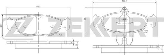 Zekkert BS-2346 - Bremžu uzliku kompl., Disku bremzes autospares.lv