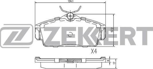 Zekkert BS-2313 - Bremžu uzliku kompl., Disku bremzes autospares.lv