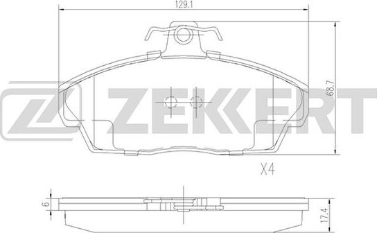 Zekkert BS-2386 - Тормозные колодки, дисковые, комплект www.autospares.lv