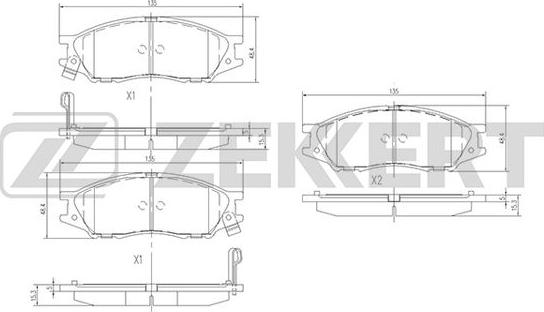 Zekkert BS-2323 - Тормозные колодки, дисковые, комплект www.autospares.lv