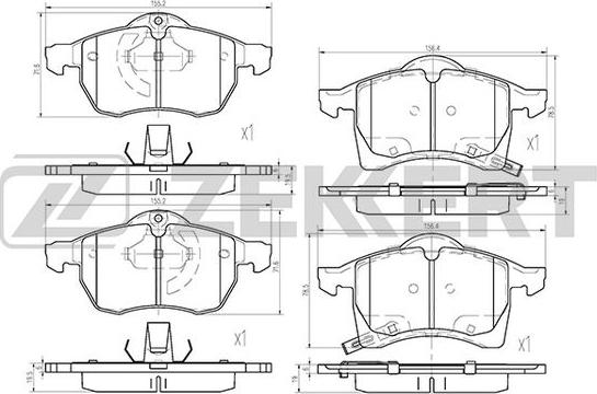 Zekkert BS-2371 - Тормозные колодки, дисковые, комплект www.autospares.lv