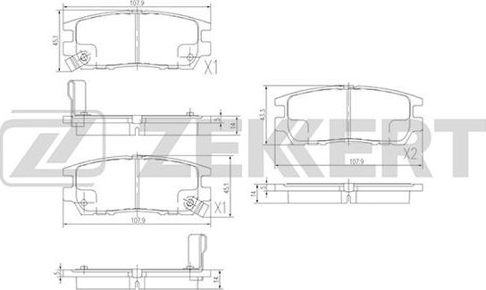 Zekkert BS-2219 - Bremžu uzliku kompl., Disku bremzes autospares.lv