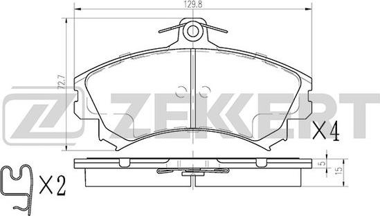 Zekkert BS-2229 - Brake Pad Set, disc brake www.autospares.lv