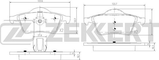 Zekkert BS-2759 - Brake Pad Set, disc brake www.autospares.lv