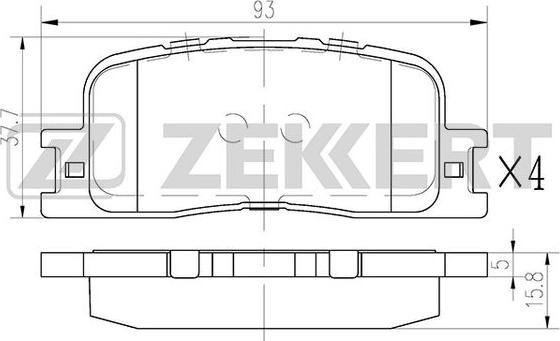 Zekkert BS-2705 - Brake Pad Set, disc brake www.autospares.lv