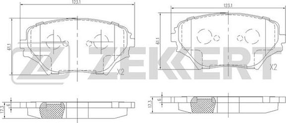 Zekkert BS-2701 - Brake Pad Set, disc brake www.autospares.lv