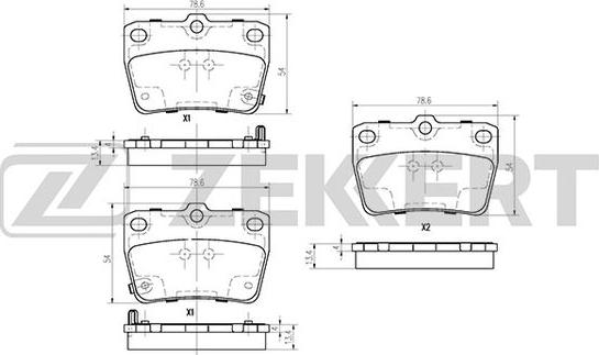 Zekkert BS-2702 - Bremžu uzliku kompl., Disku bremzes www.autospares.lv