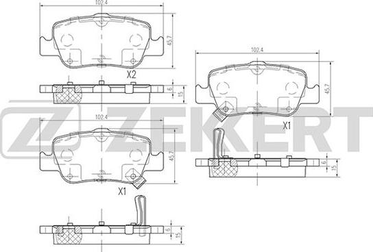 Zekkert BS-2720 - Тормозные колодки, дисковые, комплект www.autospares.lv