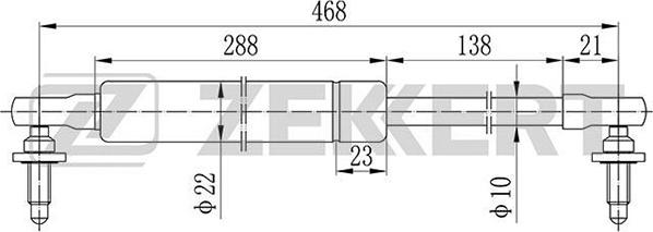 Zekkert GF-1829 - Gāzes atspere, Bagāžas / Kravas nodalījuma vāks www.autospares.lv