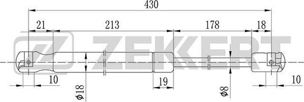 Zekkert GF-1344 - Gāzes atspere, Bagāžas / Kravas nodalījuma vāks www.autospares.lv