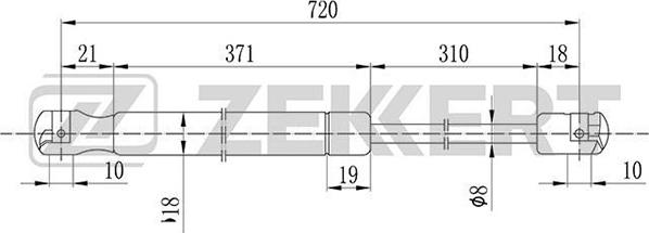 Zekkert GF-1769 - Gāzes atspere, Bagāžas / Kravas nodalījuma vāks www.autospares.lv