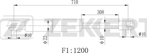 Zekkert GF-2526 - Gāzes atspere, Bagāžas / Kravas nodalījuma vāks autospares.lv