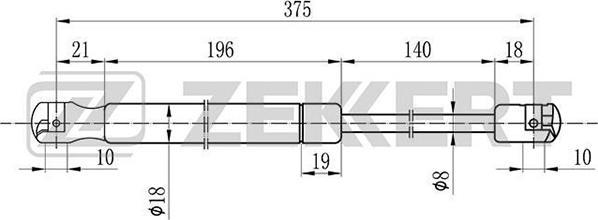 Zekkert GF-2092 - Gāzes atspere, Bagāžas / Kravas nodalījuma vāks www.autospares.lv