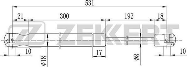 Zekkert GF-2097 - Gāzes atspere, Bagāžas / Kravas nodalījuma vāks autospares.lv