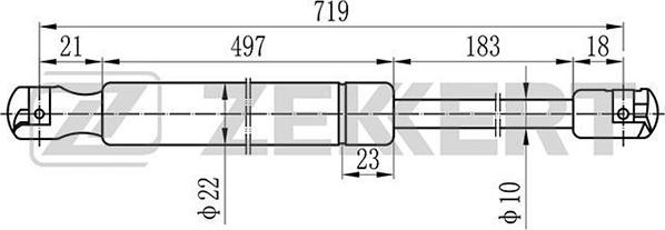 Zekkert GF-2001 - Gāzes atspere, Bagāžas / Kravas nodalījuma vāks autospares.lv