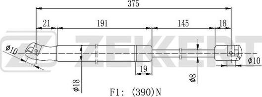 Zekkert GF-2136 - Gāzes atspere, Bagāžas / Kravas nodalījuma vāks www.autospares.lv