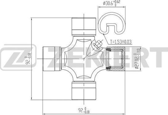 Zekkert KG-1053 - Šarnīrs, Garenvārpsta www.autospares.lv