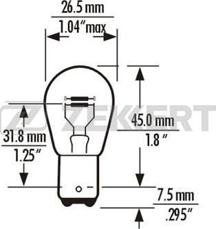 Zekkert LP-1089 - Bulb, brake / tail light www.autospares.lv