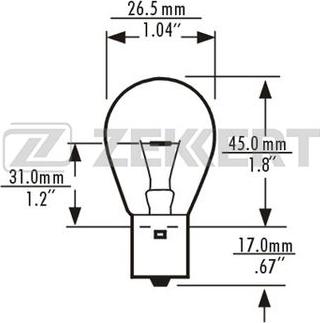 Zekkert LP-1083 - Bulb, indicator www.autospares.lv