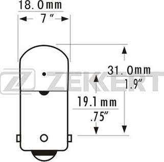 Zekkert LP-1079 - Лампа накаливания, фонарь освещения номерного знака www.autospares.lv