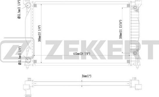 Zekkert MK-1431 - Радиатор, охлаждение двигателя www.autospares.lv