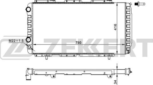 Zekkert MK-1047 - Радиатор, охлаждение двигателя www.autospares.lv