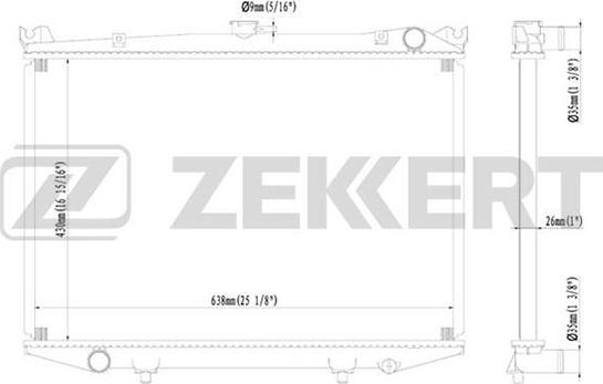 Zekkert MK-1057 - Радиатор, охлаждение двигателя www.autospares.lv