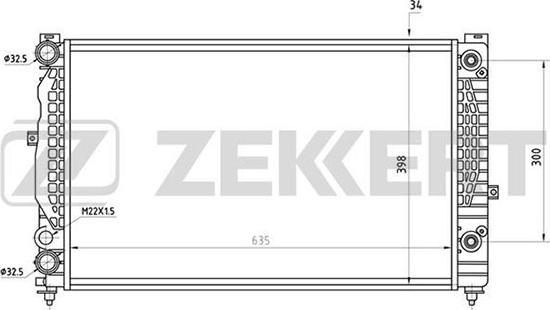 Zekkert MK-1064 - Радиатор, охлаждение двигателя www.autospares.lv