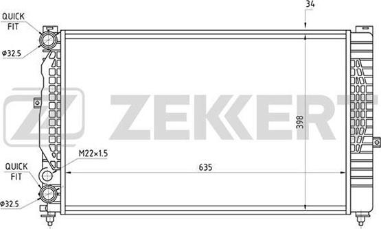 Zekkert MK-1065 - Радиатор, охлаждение двигателя www.autospares.lv