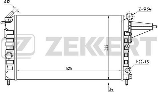 Zekkert MK-1014 - Радиатор, охлаждение двигателя www.autospares.lv