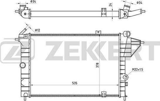 Zekkert MK-1015 - Радиатор, охлаждение двигателя www.autospares.lv