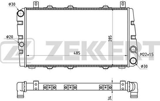 Zekkert MK-1039 - Радиатор, охлаждение двигателя www.autospares.lv