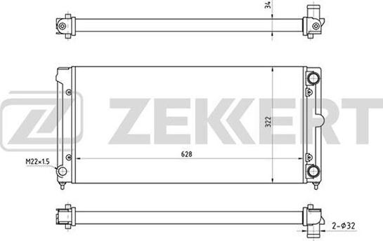 Zekkert MK-1034 - Радиатор, охлаждение двигателя www.autospares.lv